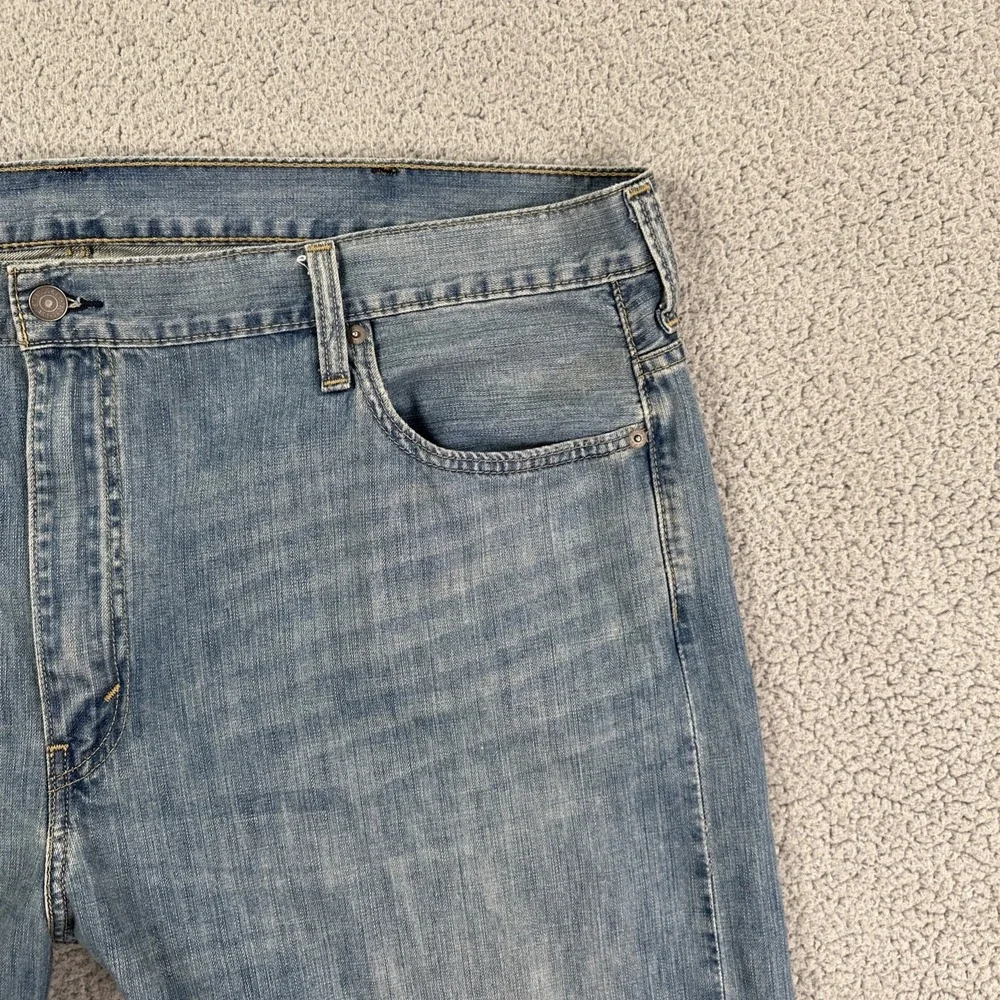 Levi's 569 Loose Straight Jeans Men 44x30 Blue Whiskered Light Wash Workwear